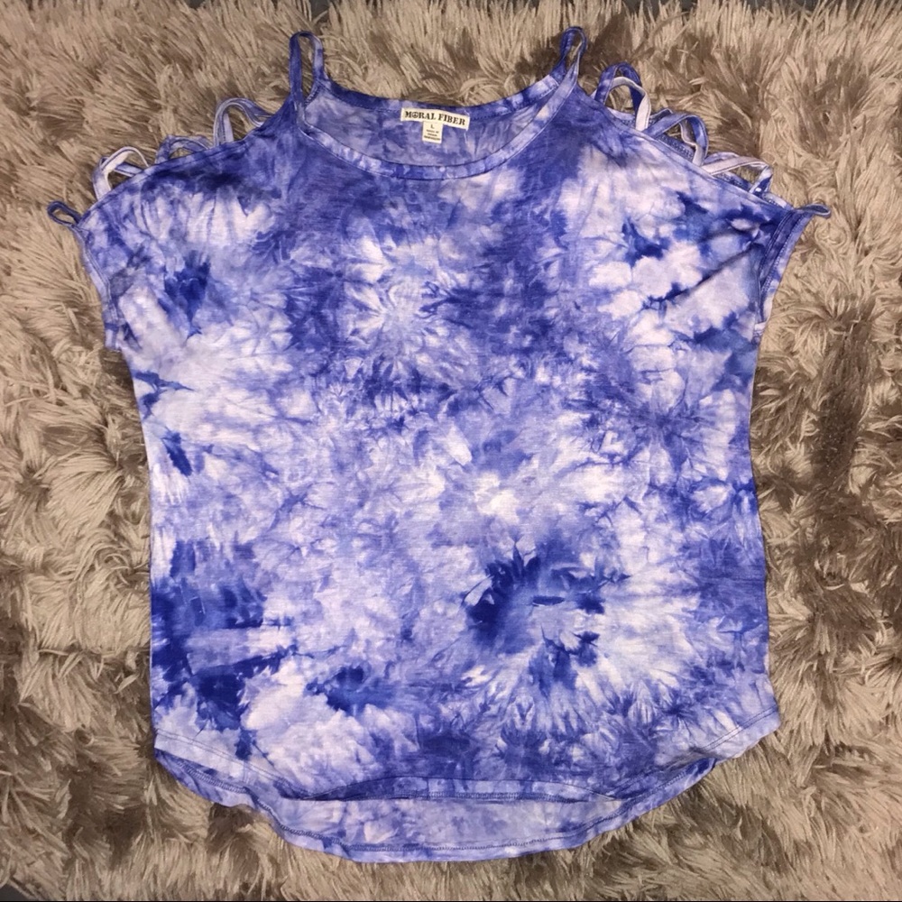 Blue & White Tie-Dye Blouse